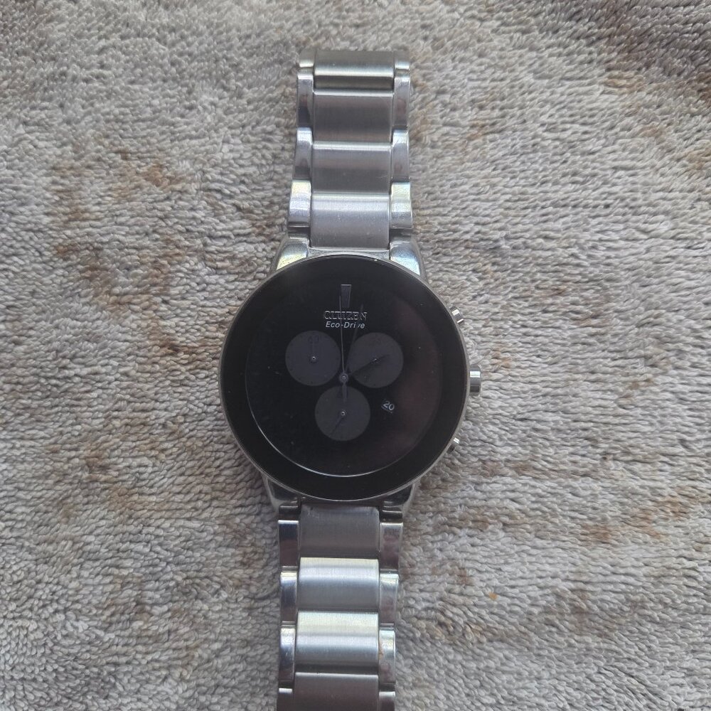 Citizen Men's Eco-Drive Axiom Chronograph Black Dial Watch AT2240-51E